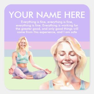 ANTISTRESS CALM SIP CALM PASTEL YOGA ZEN QUADRATISCHER AUFKLEBER