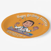 ANTISTRESS DOCTORS BIRTHDAY PARTY ORANGE PAPPTELLER (Schrägansicht)