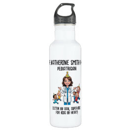 antistress pediatrician medical doctor fun pink edelstahlflasche