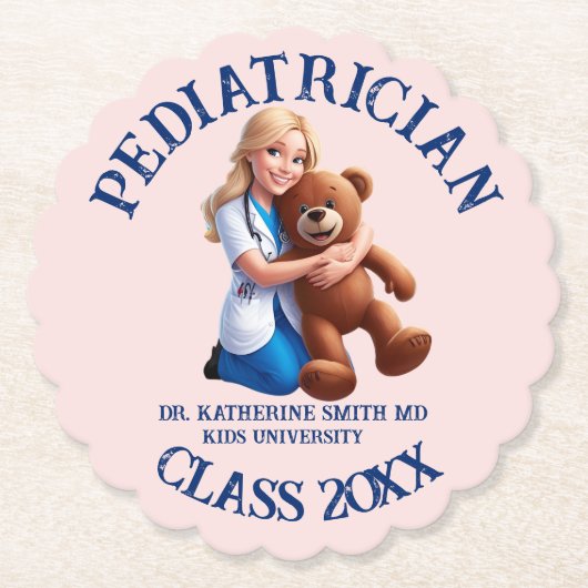 antistress pediatrician teddy bear kids university untersetzer (Vorderseite)