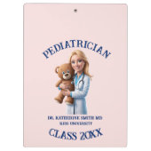 antistress pediatrician teddy bear pink university klemmbrett (Rückseite)