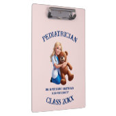 antistress pediatrician teddy bear pink university klemmbrett (Rechts)