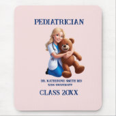 antistress pediatrician teddy bear pink university mousepad (Vorne)