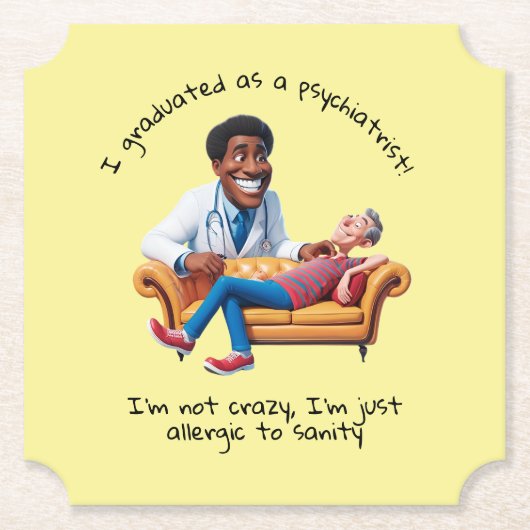 ANTISTRESS psychiatrist THERAPIST party therapy Untersetzer (Vorderseite)