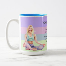 ANTISTRESS RELAX CALM GIRL YOGA CHAKRA ZWEIFARBIGE TASSE