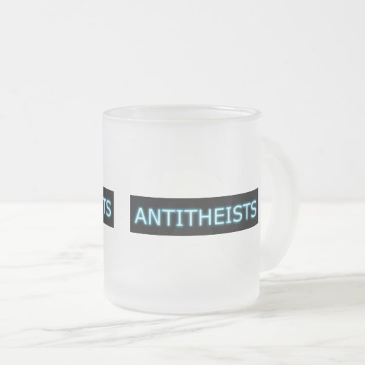Antitheist Atheisten-Tassen Mattglastasse (VorderseiteRechts)