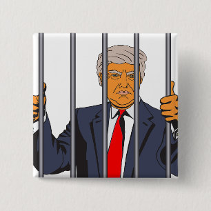 AntiTrumpf im Gefängnis hinter Gittern Button