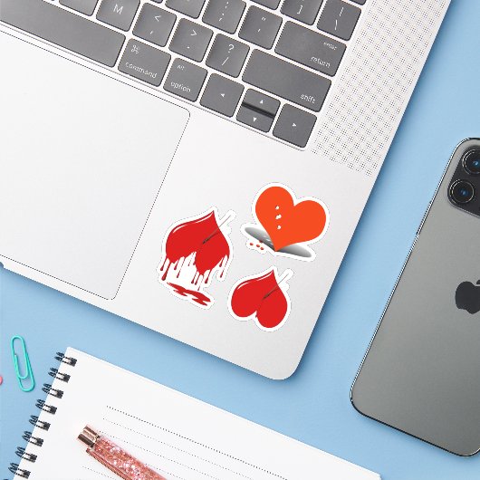 AntiValentinstag Aufkleber (Laptop mit iPhone)