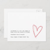 AntiValentinstag Feiertagspostkarte (Vorne/Hinten)