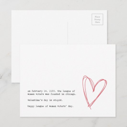 AntiValentinstag Feiertagspostkarte (Vorne/Hinten)