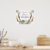 Antler boho rustikale Babydusche Begrüßungszeichen Poster (Küche)