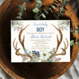 Antler boho rustikale Babydusche Einladungsjunge Einladung