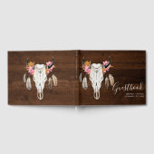 Antler Dark Wood Rustic Wedding Guest Book Gästebuch (Voll)