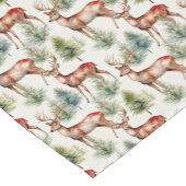 Antler Deer Green Forest Woodland Muster Kurzer Tischläufer (Ecke)