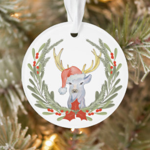 Antler Hirsche Weihnachtsmannmütze Kranke Kinder Ornament