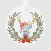 Antler Hirsche Weihnachtsmannmütze Kranke Kinder Ornament (Vorderseite)