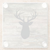 Antler Holz Malerei rustikalen Stil Glasuntersetzer (Rückseite)