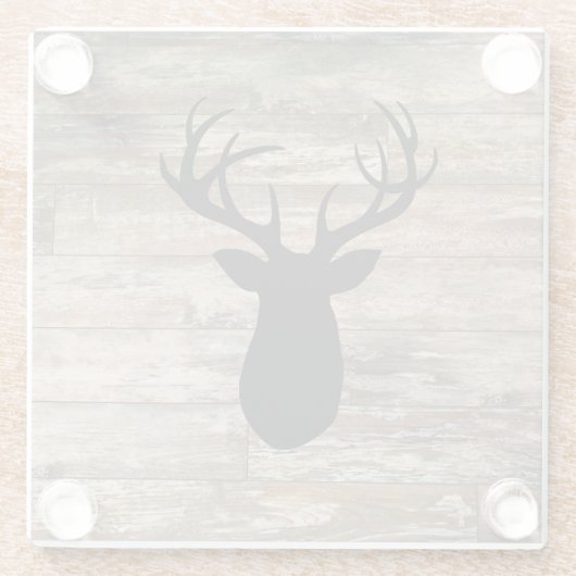 Antler Holz Malerei rustikalen Stil Glasuntersetzer (Rückseite)