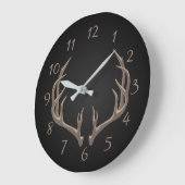 Antler Illustration Große Wanduhr (Winkel)