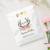 Antler & Korallenrosa Blume Waldhochzeit Geschenktütchen (Versiegelt)