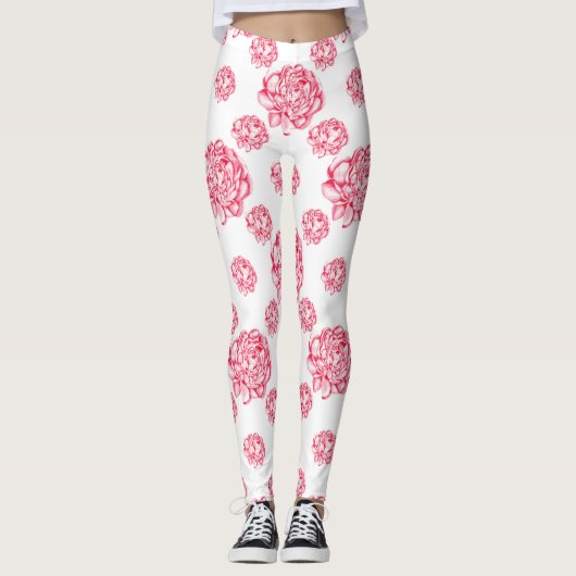 Antler mit Blumen Leggings (Vorderseite)