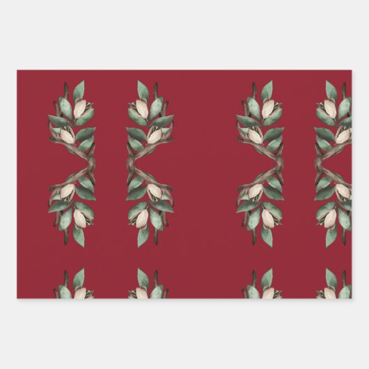 Antler mit grünem Zweig Geschenkpapier Set (Vorderseite 2)