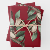 Antler mit grünem Zweig Geschenkpapier Set (Beispiel)