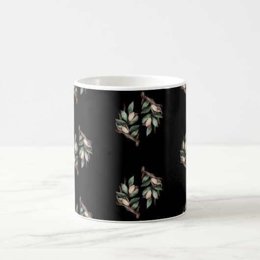Antler mit grünem Zweig Kaffeetasse (Mittel)