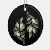 Antler mit grünem Zweig Keramik Ornament (Links)