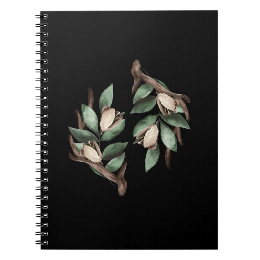 Antler mit grünem Zweig Notizblock (Vorderseite)