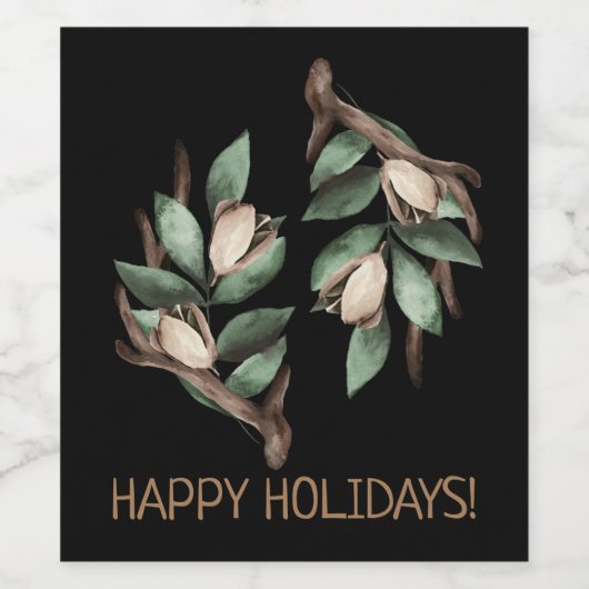 Antler mit grünem Zweig Weinetikett (Einzelnes Label)