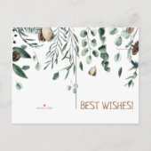 Antler mit grüner Verzweigung Postkarte (Rückseite)