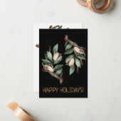 Antler mit grüner Verzweigung Postkarte (Vorderseite/Rückseite Beispiel)