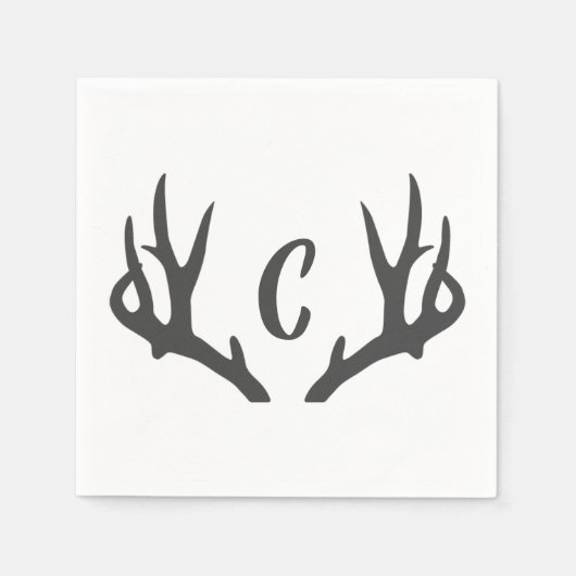 Antler Monogram Serviette (Vorderseite)