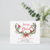 Antler Reindeer Kardinal, neue Adresse Ankündigungspostkarte (Stehend Vorderseite)