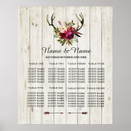 Antler Stag Table Wedding Floral Poster 8 Sitzplät