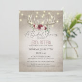 Antler und Lights Brautparty Einladung (Stehend Vorderseite)