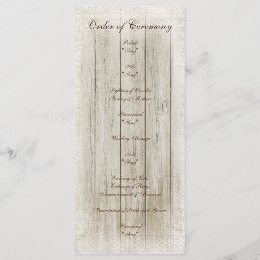 Antler und Rose Rosa Hochzeitsprogramm Programm (Rückseite)