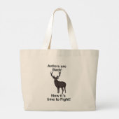 Antlers Are Back It's Time To Fight Deer Quote Jumbo Stoffbeutel (Rückseite)
