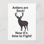 Antlers Are Back It's Time To Fight Deer Quote Postkarte (Vorderseite)