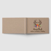 Antlers floral monogram boho Hochzeitsgast-Buch Gästebuch (Voll)