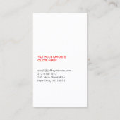 ANTLERS IN RED Business Card Visitenkarte (Rückseite)