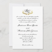 Antlers Monogram und Woodland Trees Wedding Einladung (Vorderseite)