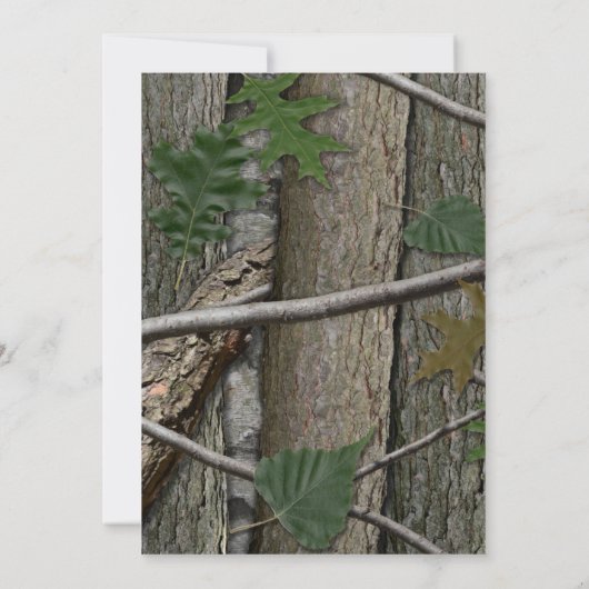 Antlers Monogram und Woodland Trees Wedding Einladung (Rückseite)