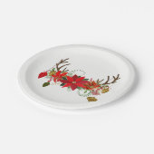 Antlers Ornaments Floral Antlers Holiday Rustic Pappteller (Schrägansicht)