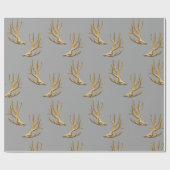Antlers Pattern Silver Gray Masculine Geschenk Geschenkpapier (Flach)