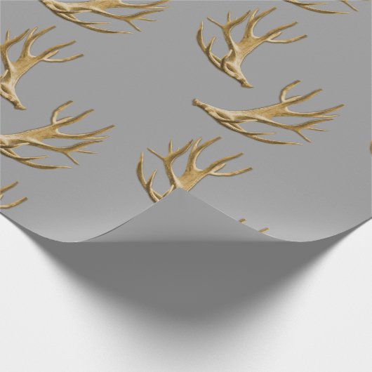 Antlers Pattern Silver Gray Masculine Geschenk Geschenkpapier (Ecke)