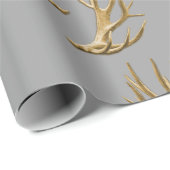 Antlers Pattern Silver Gray Masculine Geschenk Geschenkpapier (Rolleneckpunkt)