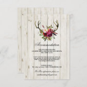 Antlers Rustic Unterkunft Holz Hochzeitskarten Begleitkarte (Vorne/Hinten)