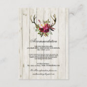 Antlers Rustic Unterkunft Holz Hochzeitskarten Begleitkarte (Vorderseite)
